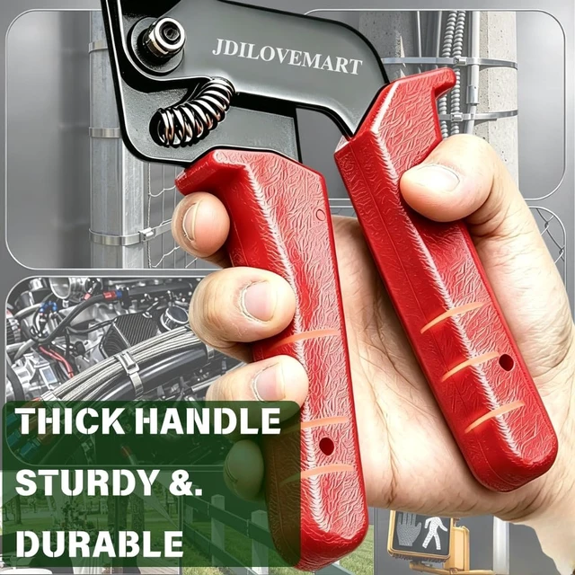 Alt view image 3 of 7 - 155PCS Heavy Duty 304 Stainless Steel Cable Tie Gun Kit Includes 150PCS Metal Zip Ties(3 Sizes) Self-Locking UV & Corrosion Resistant for Fence Exhaust Pipe Chicken Coop Farm Use (Red)
