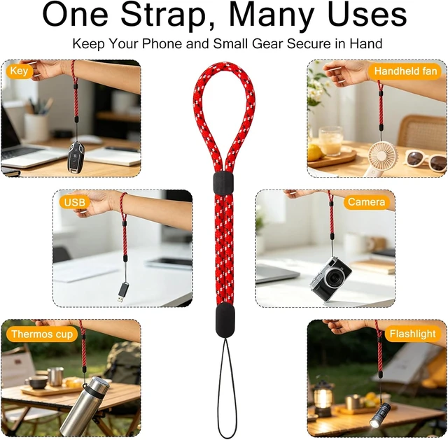 Alt view image 5 of 7 - Adjustable Nylon Wrist Lanyard Strap Universal Hand Strap for Phone Camera GoPro USB