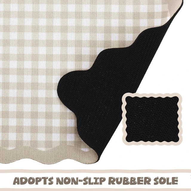 Alt view image 6 of 6 - Brown Scalloped Gingham Mouse Pad 9x7.9 Inch