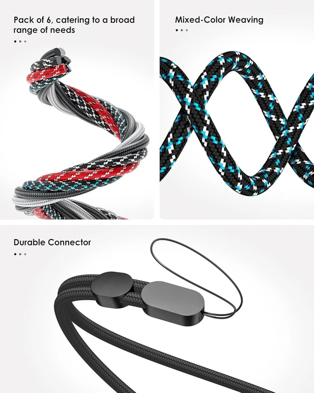 Alt view image 4 of 7 - 6 Pack Cell Phone Camera Wrist Straps Wrist Lanyards