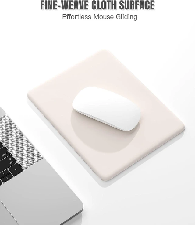 Alt view image 3 of 7 - Small Mouse Pad 7.1 x 8.7 x 0.2 in Thick Computer Mousepad with Anti-Slip Silicone Base Portable & Washable Mini Desk Mats Cute Mouse Mat for for Laptop Wireless Travel Gaming Beige