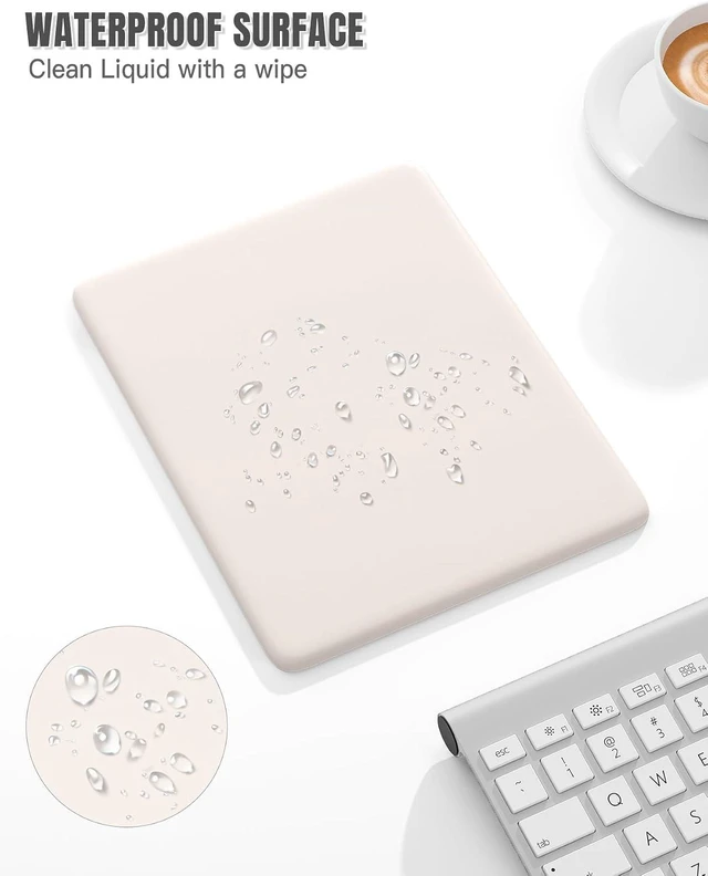 Alt view image 6 of 7 - Small Mouse Pad 7.1 x 8.7 x 0.2 in Thick Computer Mousepad with Anti-Slip Silicone Base Portable & Washable Mini Desk Mats Cute Mouse Mat for for Laptop Wireless Travel Gaming Beige