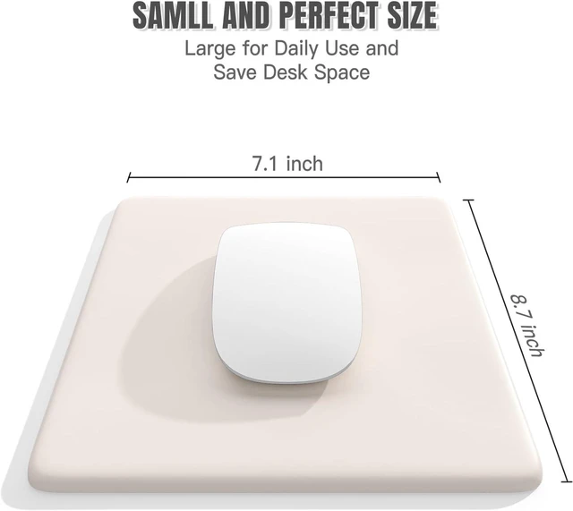 Alt view image 5 of 7 - Small Mouse Pad 7.1 x 8.7 x 0.2 in Thick Computer Mousepad with Anti-Slip Silicone Base Portable & Washable Mini Desk Mats Cute Mouse Mat for for Laptop Wireless Travel Gaming Beige