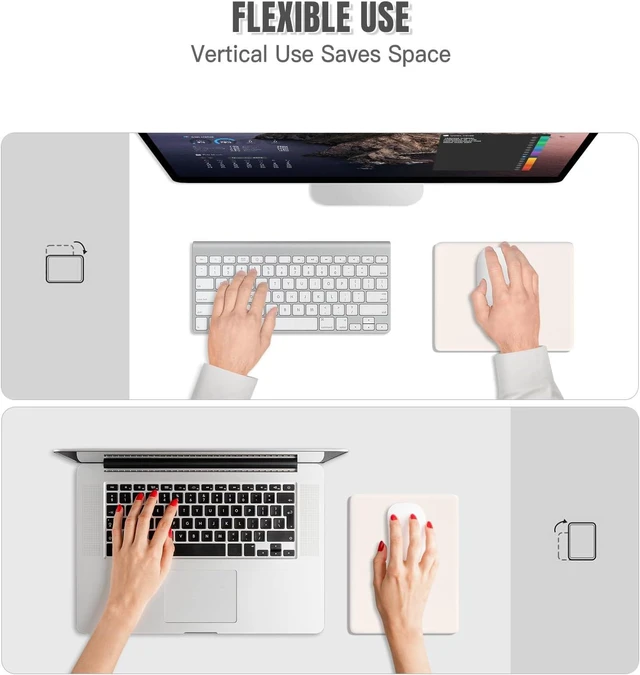 Alt view image 7 of 7 - Small Mouse Pad 7.1 x 8.7 x 0.2 in Thick Computer Mousepad with Anti-Slip Silicone Base Portable & Washable Mini Desk Mats Cute Mouse Mat for for Laptop Wireless Travel Gaming Beige