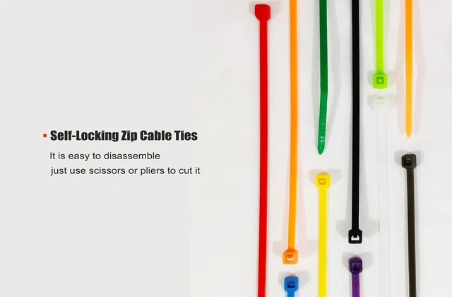 Alt view image 4 of 6 - 8 Inch 1000pcs Colored Zip Ties 20lb Strength Multi-Purpose Cable Ties