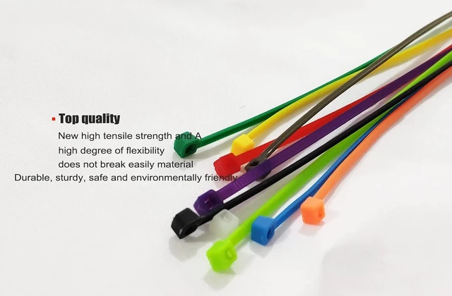 Alt view image 5 of 6 - 8 Inch 1000pcs Colored Zip Ties 20lb Strength Multi-Purpose Cable Ties