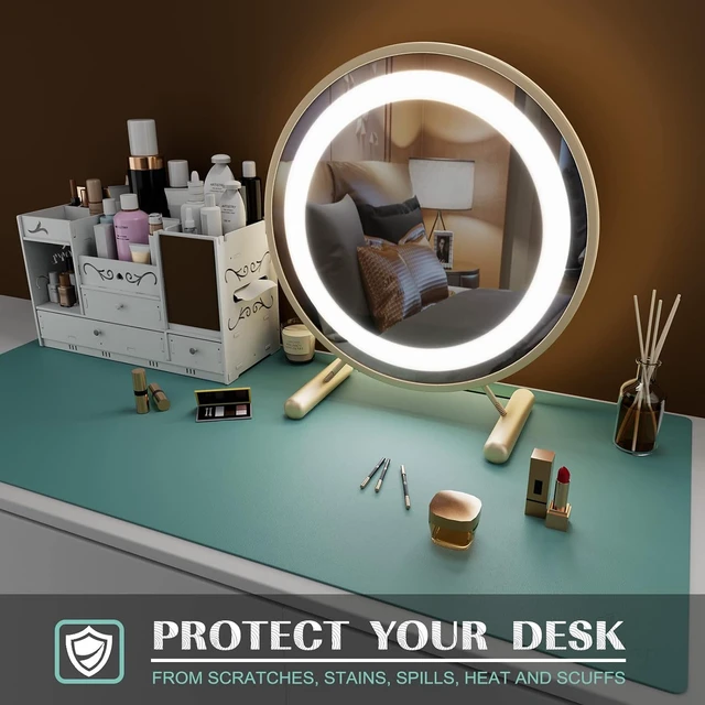 Alt view image 6 of 6 - Large Office Desk Mat Leather Mouse Pad (31.5x15.7 Green)