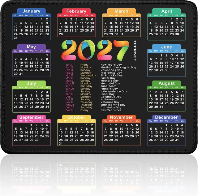 Main image of Mouse Pad 2027 Calendar Waterproof Non?Slip Rubber Base