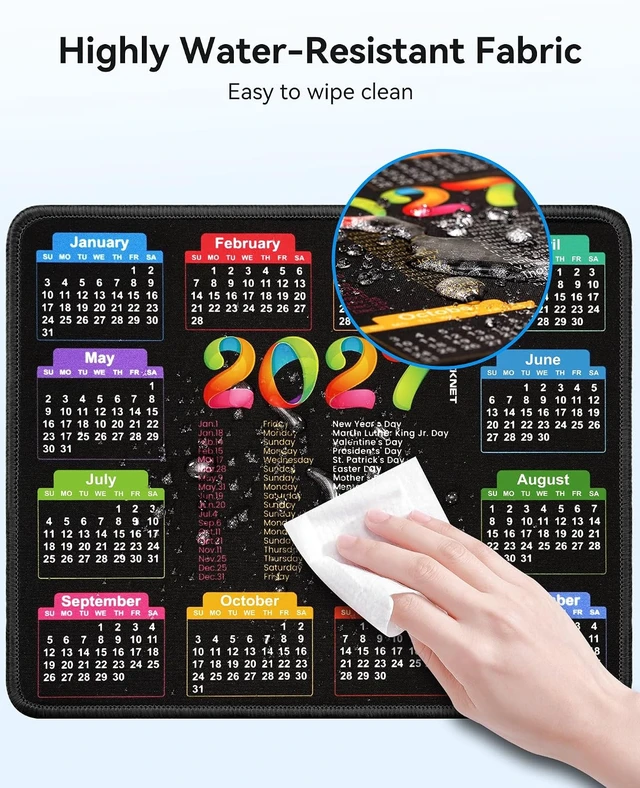 Alt view image 3 of 7 - Mouse Pad 2027 Calendar Waterproof Non?Slip Rubber Base