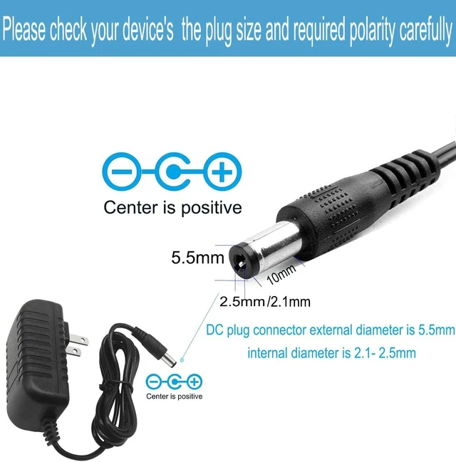 Alt view image 3 of 7 - 12Volt Power Supply 1.5A AC/DC Adapter 100-240V 50/60Hz to DC 12V 1.5Amp Power Adapter Cord 5.5mm x 2.5mm DC Plug Connectivity