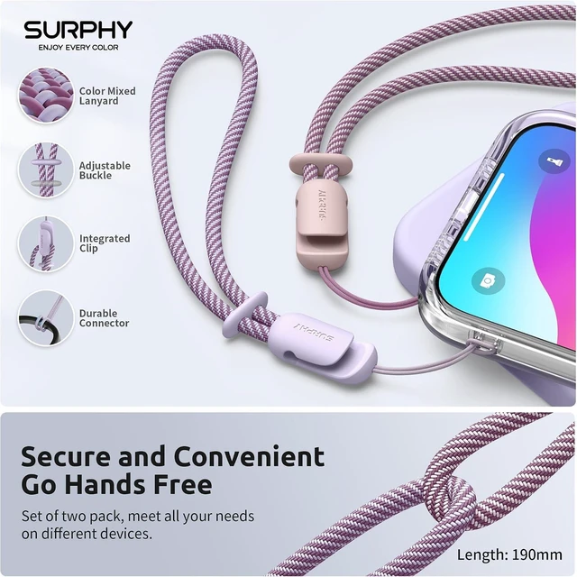 Alt view image 4 of 7 - 2 Pack Phone Lanyard Phone Wrist Strap for Case Camera Wrist Strap