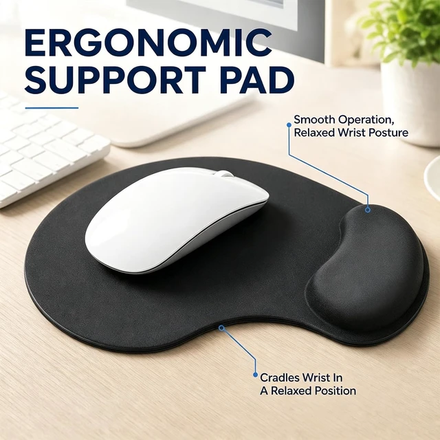 Alt view image 4 of 7 - Mouse Pad Mousepad with Wrist Rest Comfort Mousepad with Wrist Support-Non-Slip Portable Mouse Pad Mouse Mat and Wrist Rest for Office Laptop Computer Desk