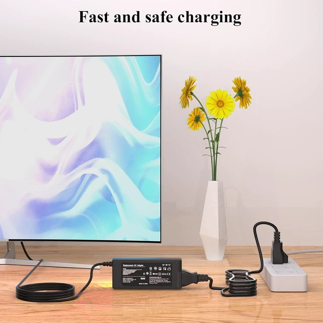 Alt view image 3 of 7 - 19V Power Cord for LG Monitor & TV: DC-in Replacement Supply Adapter