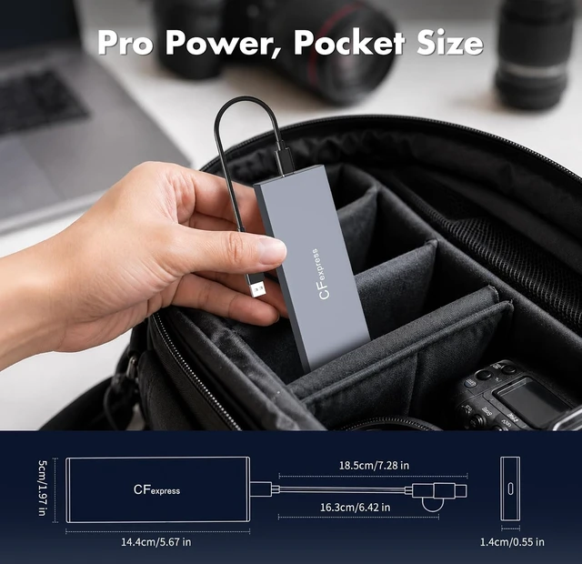 Alt view image 6 of 7 - CFexpress Type B & Type A Card Reader Professional 8-Slot USB 3.2 10Gbps Memory Card Adapter for XQD SD TF MS XD CF Simultaus Read Multi Slot Adapter for for Windows Mac OS Linux iOS Android