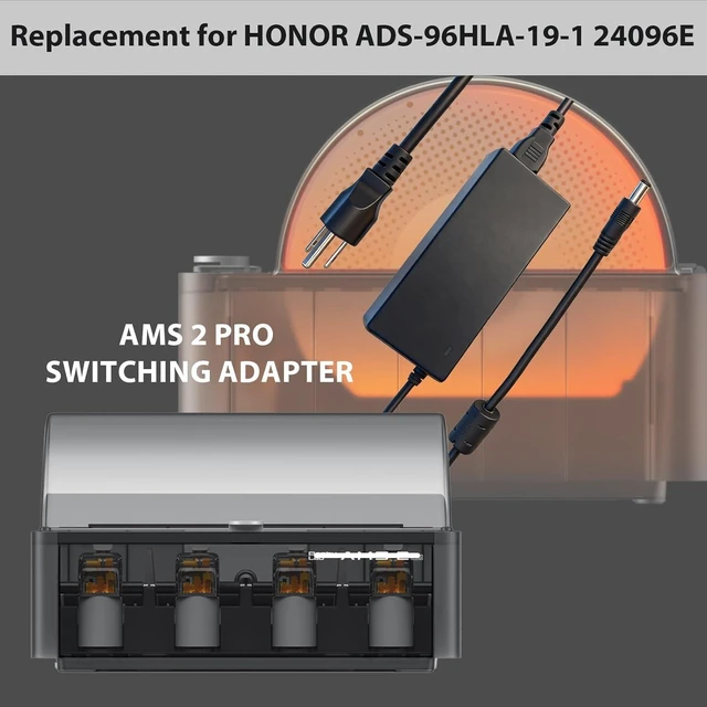 Alt view image 3 of 7 - 24V Power Adapter for Bambu Lab AMS 2 Pro Automatic Material System Compatible with Bambu Lab AMS ADS-96HLA-19-1 24096E Power Supply Cord Charger