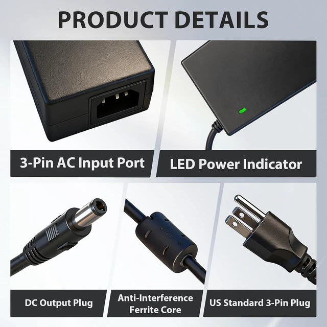 Alt view image 4 of 7 - 24V Power Adapter for Bambu Lab AMS 2 Pro Automatic Material System Compatible with Bambu Lab AMS ADS-96HLA-19-1 24096E Power Supply Cord Charger
