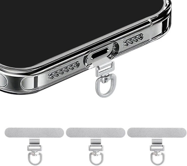 Main image of 360° Rotating Stainless Steel Phone Tether Tab (3-Pack) - Universal for iPhone & Other Phones (Fits Wristbands/Necklaces/Crossbody Straps)