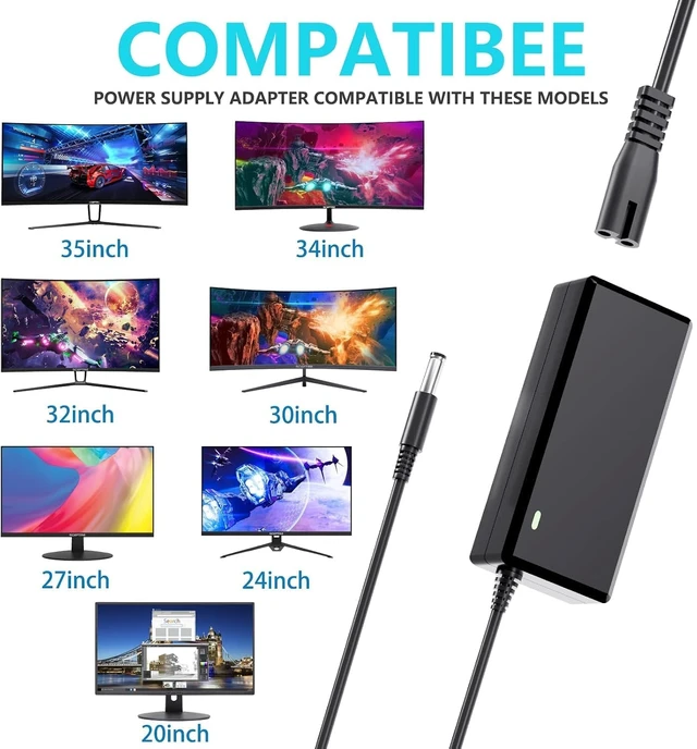 Alt view image 2 of 7 - Sceptre Monitor Power Cord 12V 5A AC Adapter Replacment for Sceptre EC Series 32 30 27 24 22 20 19 15 E248W E225W E205W E275W E209W Monitor Power Supply Cord Charger & More 12V 5V 4A 3A 2A