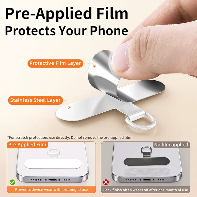 Alt view image 5 of 7 - Lanyard for Phone Self-Locking Phone Wrist Strap with 0.4mm Ultra-Thin Clip & 360° Hook Anti-Drop and anti theft phone Strap (Camel)