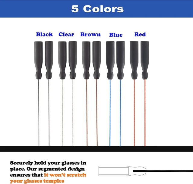 Alt view image 3 of 7 - Sunglasses Strap -No Tail Adjustable Glasses Strap Eyeglasses & Cable Straps Eye Glasses Holders Around Neck Lanyard for Men Women -Eyewear Retainer String Chain (3pcs Brown 20in)