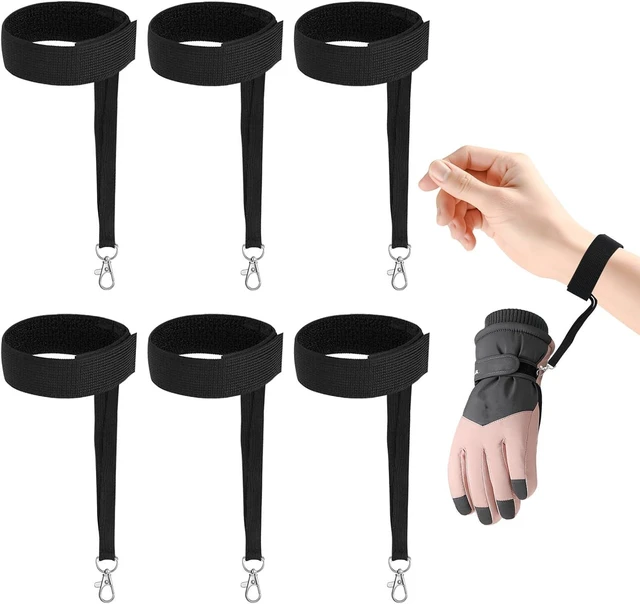 Main image of 6Pcs Sports Winter Ski Gloves Elastic Wrist Strap Snowboarding Accessories for Men Safety Straps Supplies with Keychains for Mountaineering Snowboarding Outdoor Activities