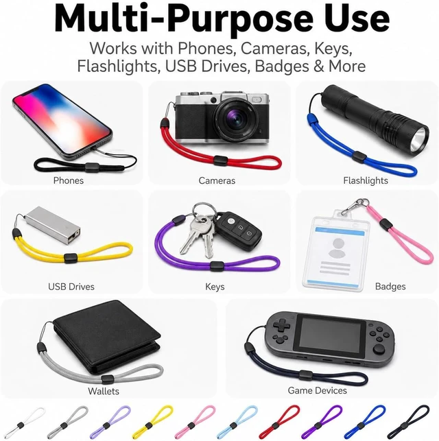 Alt view image 5 of 6 - 10PCS Adjustable Wrist Strap Lanyards Durable Nylon Hand Lanyards for Phones Cameras Flashlights Keychains Badges & More Secure Wrist Straps for Everyday Use