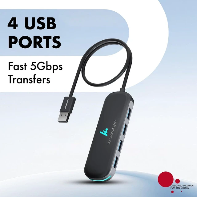 Alt view image 2 of 7 - USB A to 4 Port USB 3.2 Hub 4X USB 5Gbps Data Transfer Speed Upto 5Gbps and 30cm Cable Multiport USB Splitter for Laptop and Desktop Plug and Play Compact and Portable USB Expansion Hub