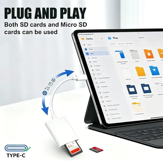 Alt view image 2 of 7 - SD Card Reader for iPhone Duo 18 17 16 15 Support SD/MicroSD Card