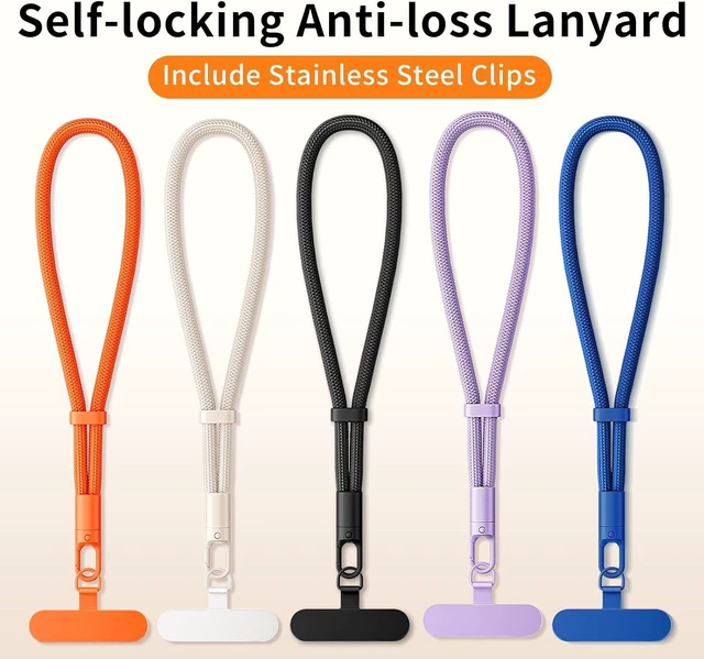 Alt view image 2 of 7 - Lanyard for Phone Self-Locking Phone Wrist Strap with 0.4mm Ultra-Thin Clip & 360° Hook Anti-Drop Strap (Black)