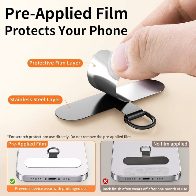 Alt view image 5 of 7 - Lanyard for Phone Self-Locking Phone Wrist Strap with 0.4mm Ultra-Thin Clip & 360° Hook Anti-Drop Strap (Black)
