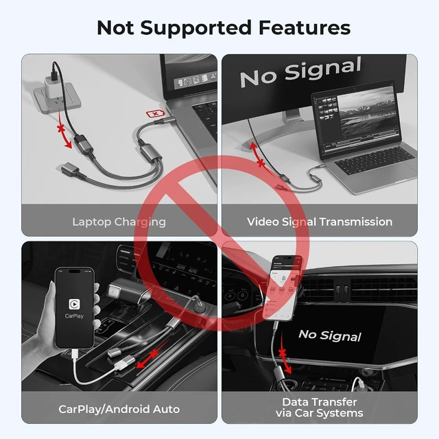 Alt view image 2 of 7 - USB C Male to Dual USB Female Cable 1FT No Splitter OTG Adapter