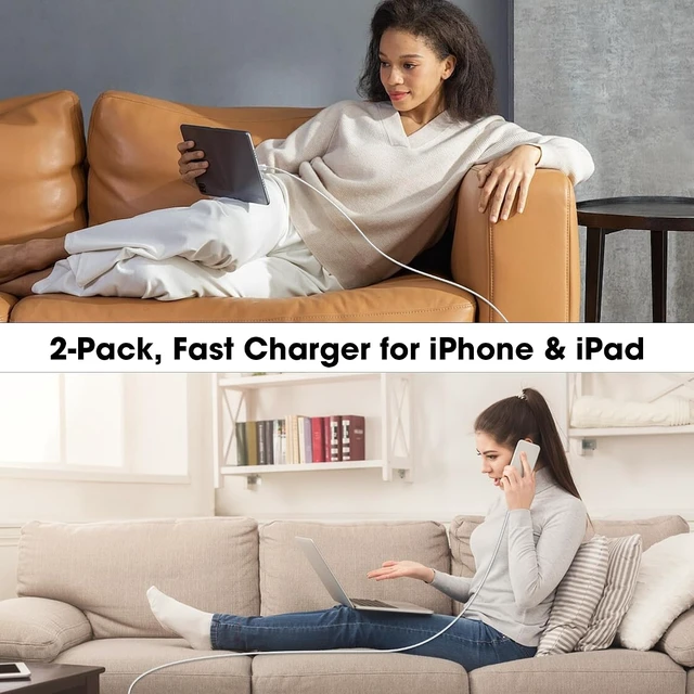 Alt view image 7 of 7 - iPhone 18 17 16 15 Charger Fast Charging-PD 20W USB C Charger 6FT Long Cord