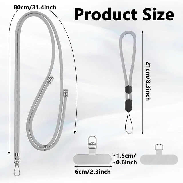 Alt view image 2 of 7 - 2-Pack Phone Lanyard And Wrist Strap Set With 6 Tether Tabs