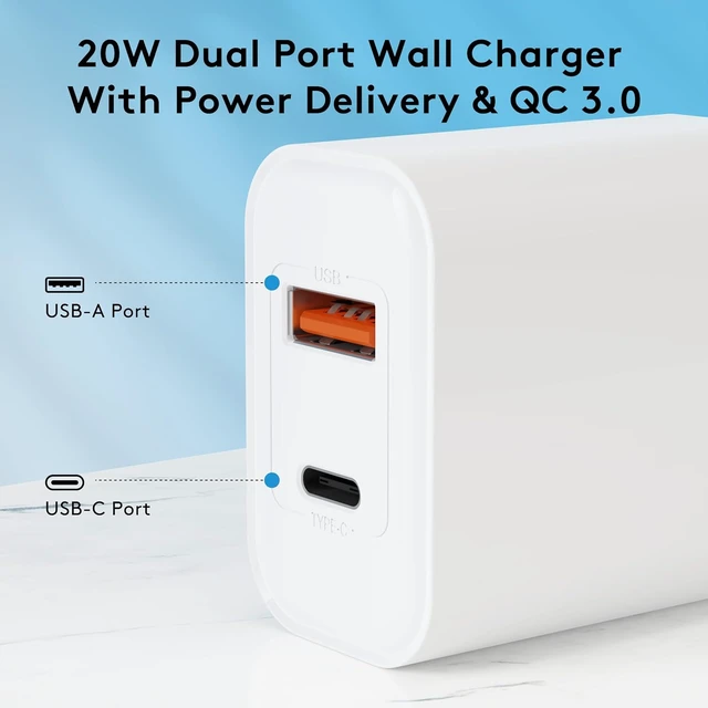 Alt view image 4 of 6 - 3?Pack 20W USB C Charger Block Fast Charging Dual Port Power Adapter Plug
