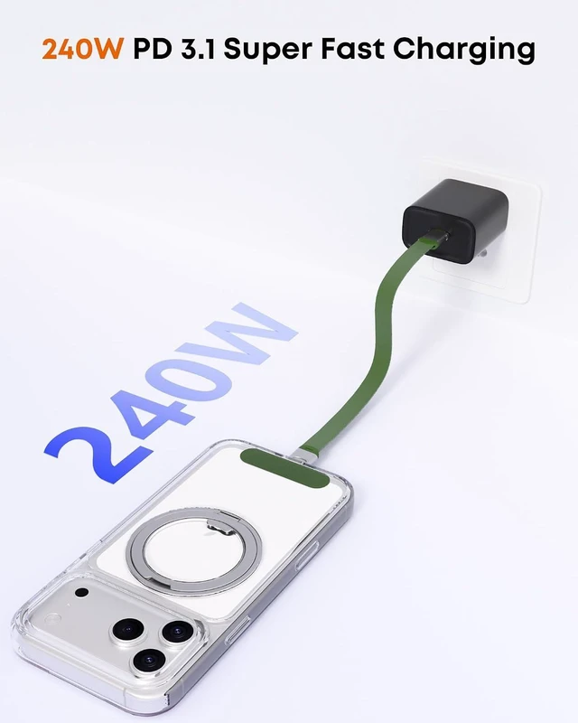Alt view image 3 of 6 - Phone Wrist Strap & 240W USB-C Cable 2-in-1 Lanyard
