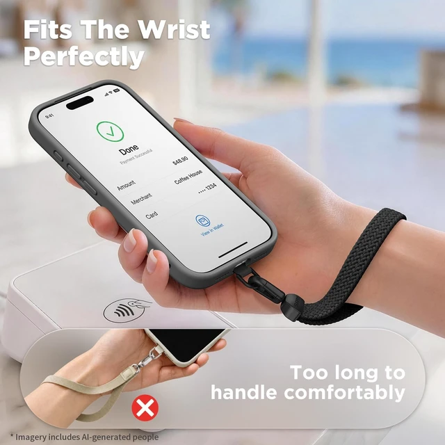 Alt view image 5 of 7 - Elastic Phone Wrist Strap Phone Lanyard Key Chain Lanyards