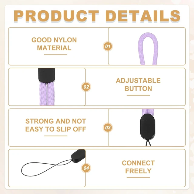 Alt view image 3 of 7 - Camera Wrist Strap Adjustable Nylon Phone Wristlet Straps