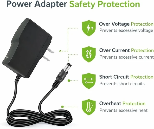 Alt view image 6 of 7 - 5V DC Power Supply 2A Wall AC Adapter 100-240V 50-60Hz to DC 5 Volt 2 Amp Power Adapter Cord with 5.5x2.5mm Plug for TV Box LED Strip Lights Speaker Camera Router