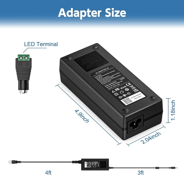 Alt view image 4 of 7 - 24V 120W Power Supply for LED Strip Light 5A UL-Listed LED Adapter