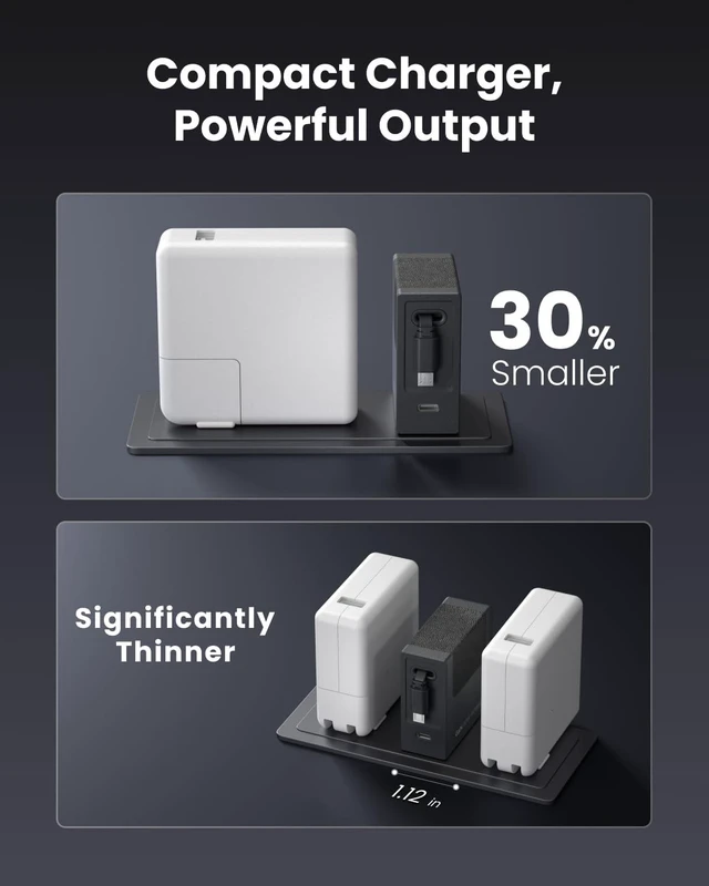 Alt view image 7 of 7 - 40W GaN Retractable USB Wall Charger 33.5in Micro Cable 1 USB C