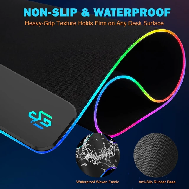 Alt view image 6 of 7 - Mouse Pad Gaming Wireless Charging 800x300x4mm Black