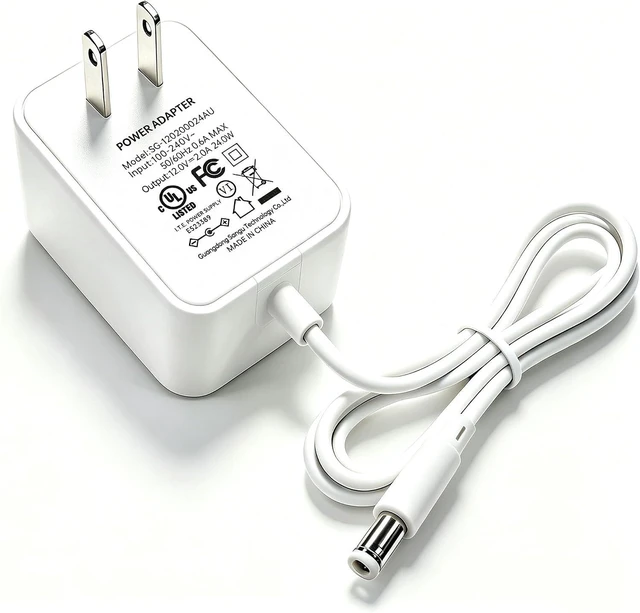 Main image of White 12V 2A 24W AC DC Adapter 5.5mm x 2.1mm / 2.5mm DC Plug UL Listed