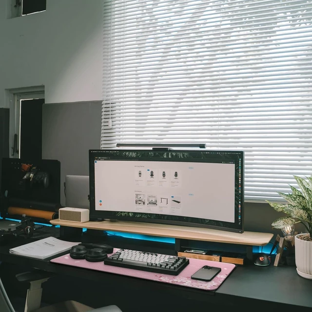 Alt view image 7 of 7 - Gaming Mouse Pad with Anti-Slip Rubber Base Extended Large Computer Mouse Mat with Stitched Edges Long XL Anime Mousepad for Laptop and Keyboard 31.5 x 11.8 inch (Pink Cherry Blossom)