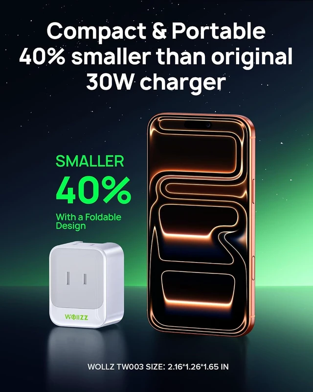 Alt view image 2 of 7 - 5-in-1 Wall Outlet Extender with 5 Ports 2 AC 2 USB-C 1 USB-A