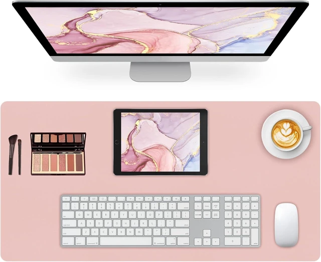 Main image of Leather Desk Pad Mat Pink Desk Mat 23.6 x 13.7
