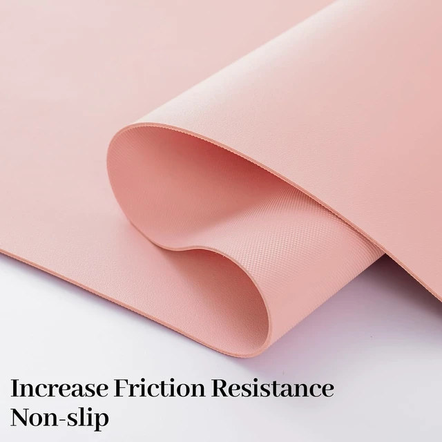 Alt view image 2 of 7 - Leather Desk Pad Mat Pink Desk Mat 23.6 x 13.7