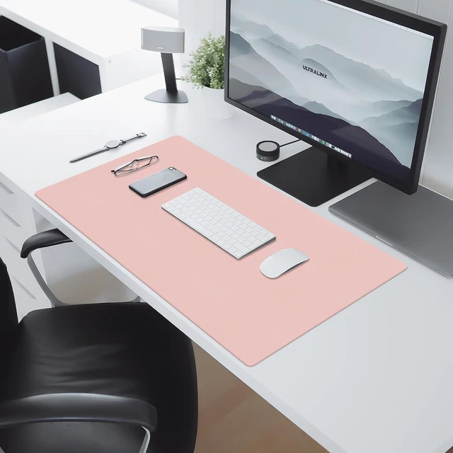 Alt view image 6 of 7 - Leather Desk Pad Mat Pink Desk Mat 23.6 x 13.7