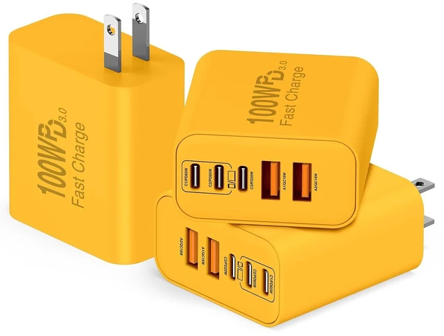 Main image of USB C Wall Fast Charger Block 100W 5-Port Type C Fast Charging Block