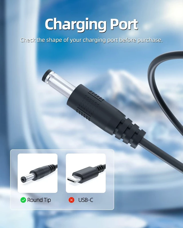 Alt view image 3 of 7 - 20V Massage Gun Charger Fit for Theragun Elite Pro G4 G3 Percussive Massager Replacement Power Supply Adapter Cord - Round-Port Models Only