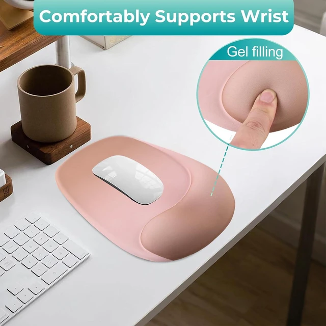 Alt view image 4 of 7 - Mouse Pad with Wrist Rest Support Ergonomic Mousepad with Comfortable Gel Cushion Gaming Mouse Pad with Non-Slip PU Base Relieve Pain Relief for Home Office Computer Laptop Brown